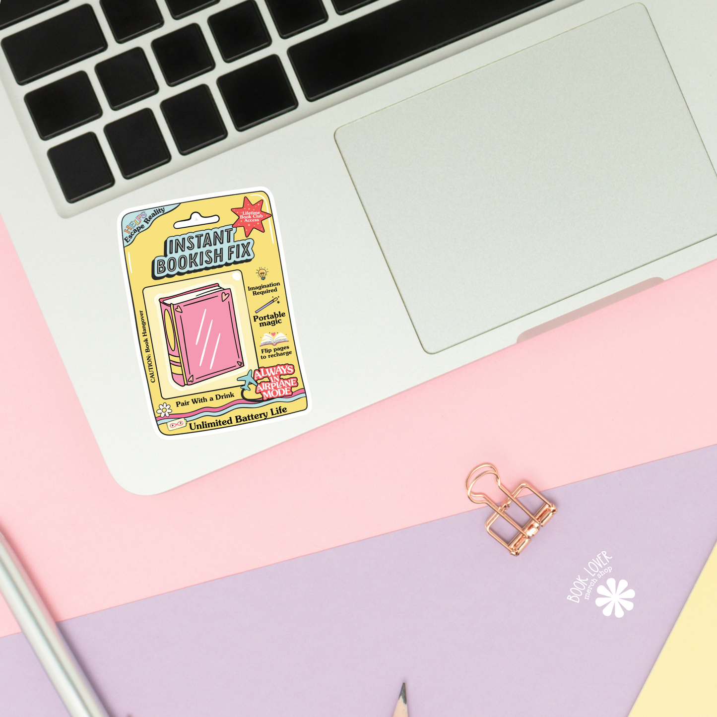 Instant Bookish Fix Stickers / Bookish Merch for Book Lover: Matte Stickers 3''