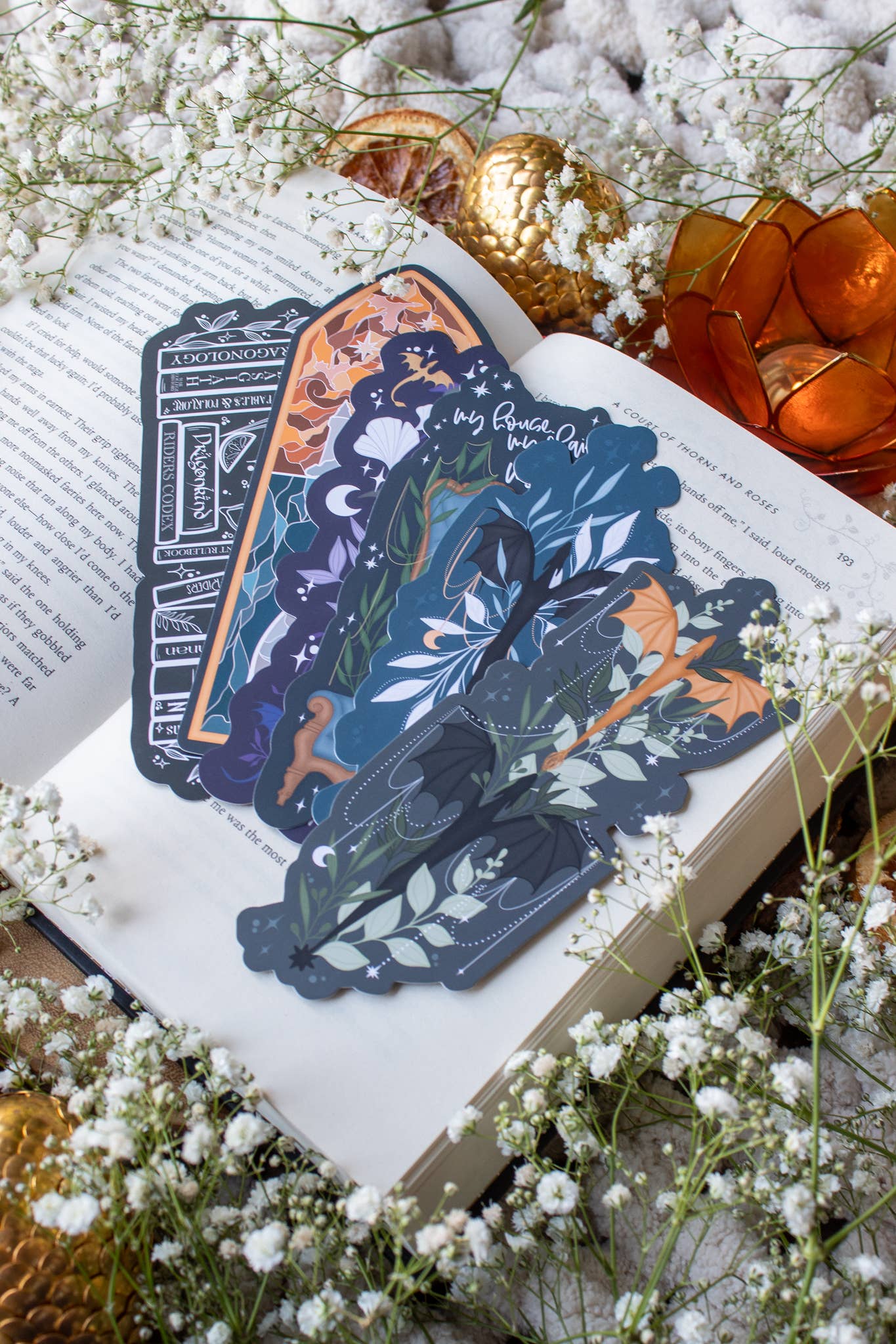 Fourth Wing Basgiath Stain Glass Window Bookmark