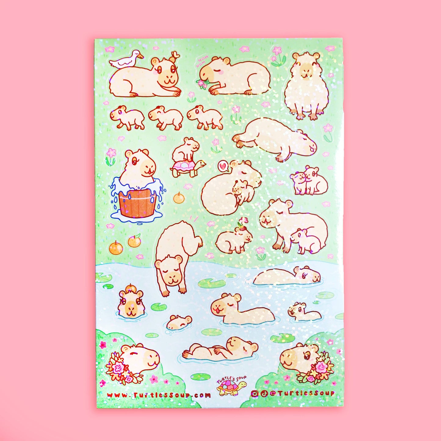 Capy Time Funny Capybara Vinyl Sticker Sheet