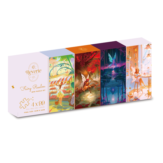 Fairy Realm 4 x 99 Piece Mini Puzzle Set