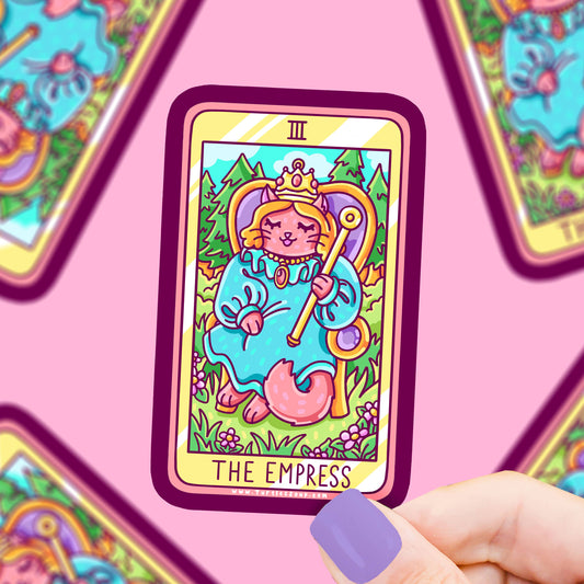 The Empress Kitty Tarot Card Vinyl Sticker