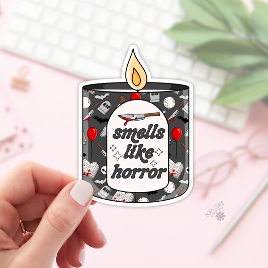 Smells Like Horror Candle Stickers / Bookish Stickers: 3''