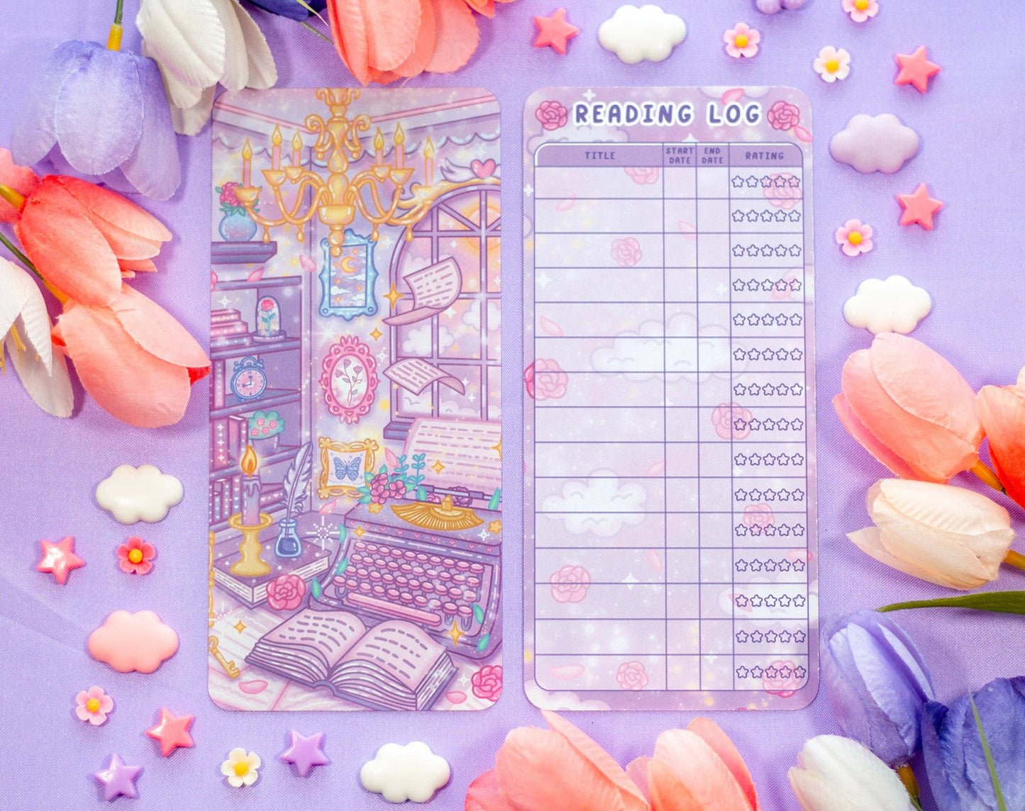 Pastel Academia Reading Log Bookmark