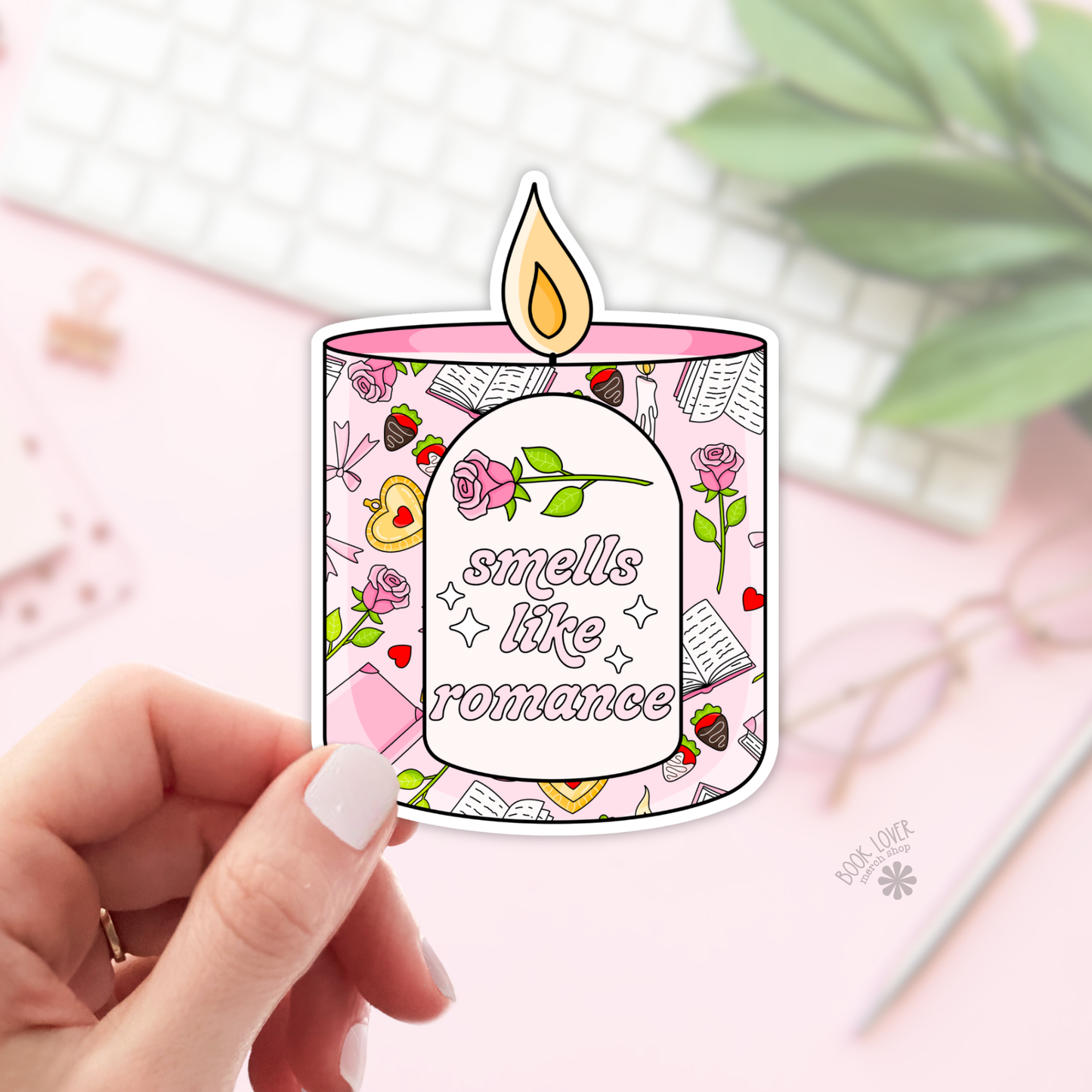 Smells Like Romance Candle Stickers / Bookish Stickers : 3''