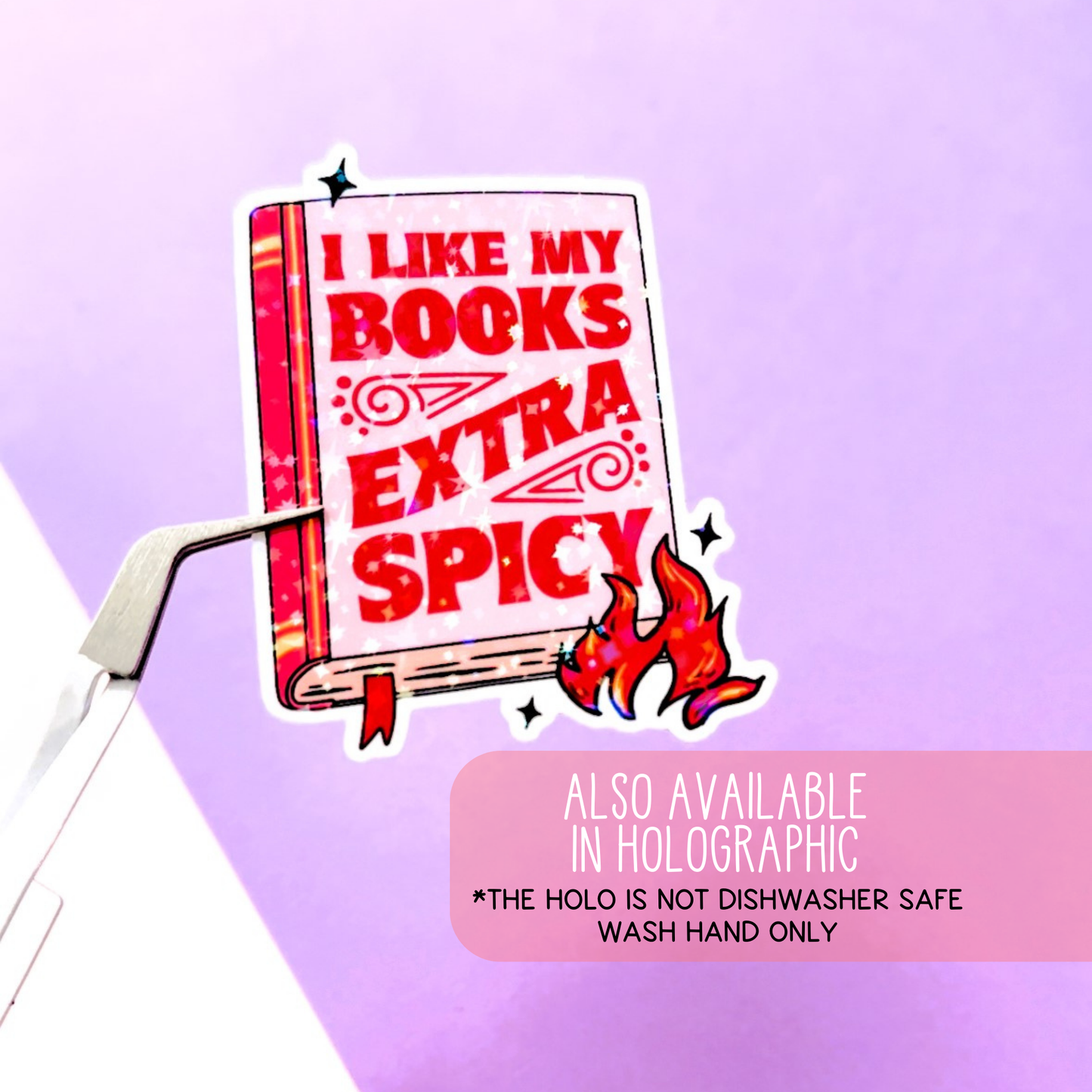 I Like My Books Extra Spicy Stickers / Bookish Merch Lover: Matte Stickers 3''