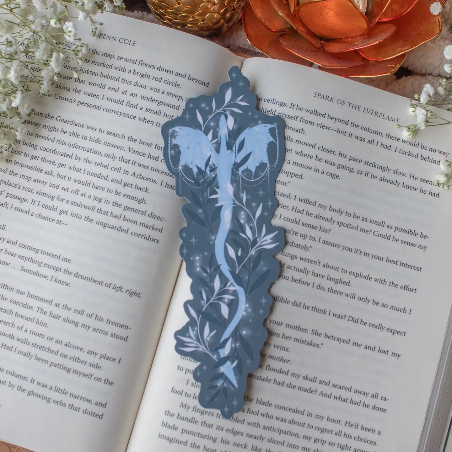 Flying Moon Dragon Die-Cut Bookmark