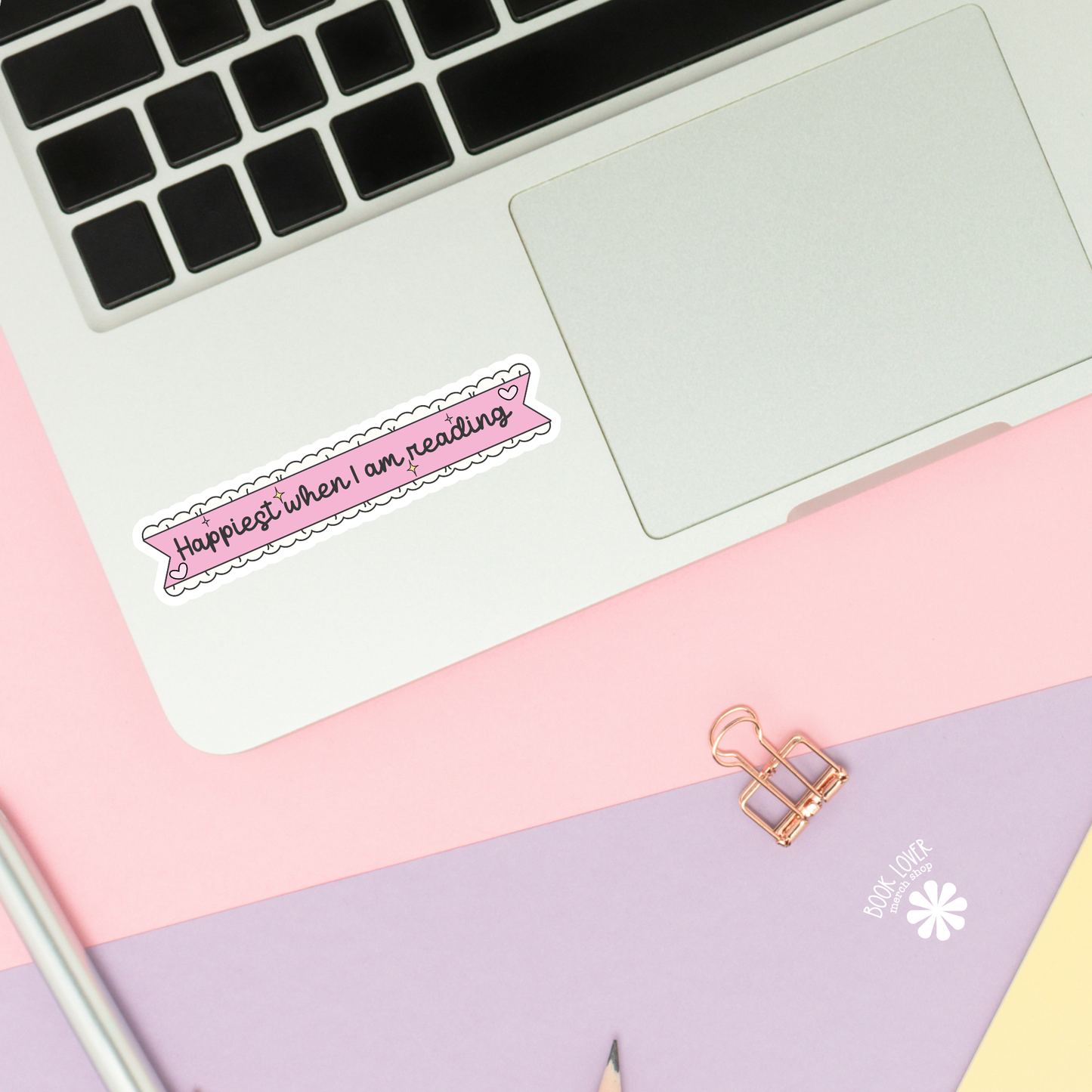 Happiest When I Am Reading Stickers / Bookish Stickers: 3''