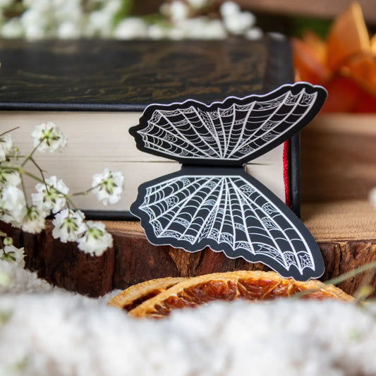 3D Spooky Spiderweb Butterfly Wings Bookmark | Soft Touch