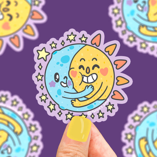 Sun and Moon Hugs Vinyl Sticker