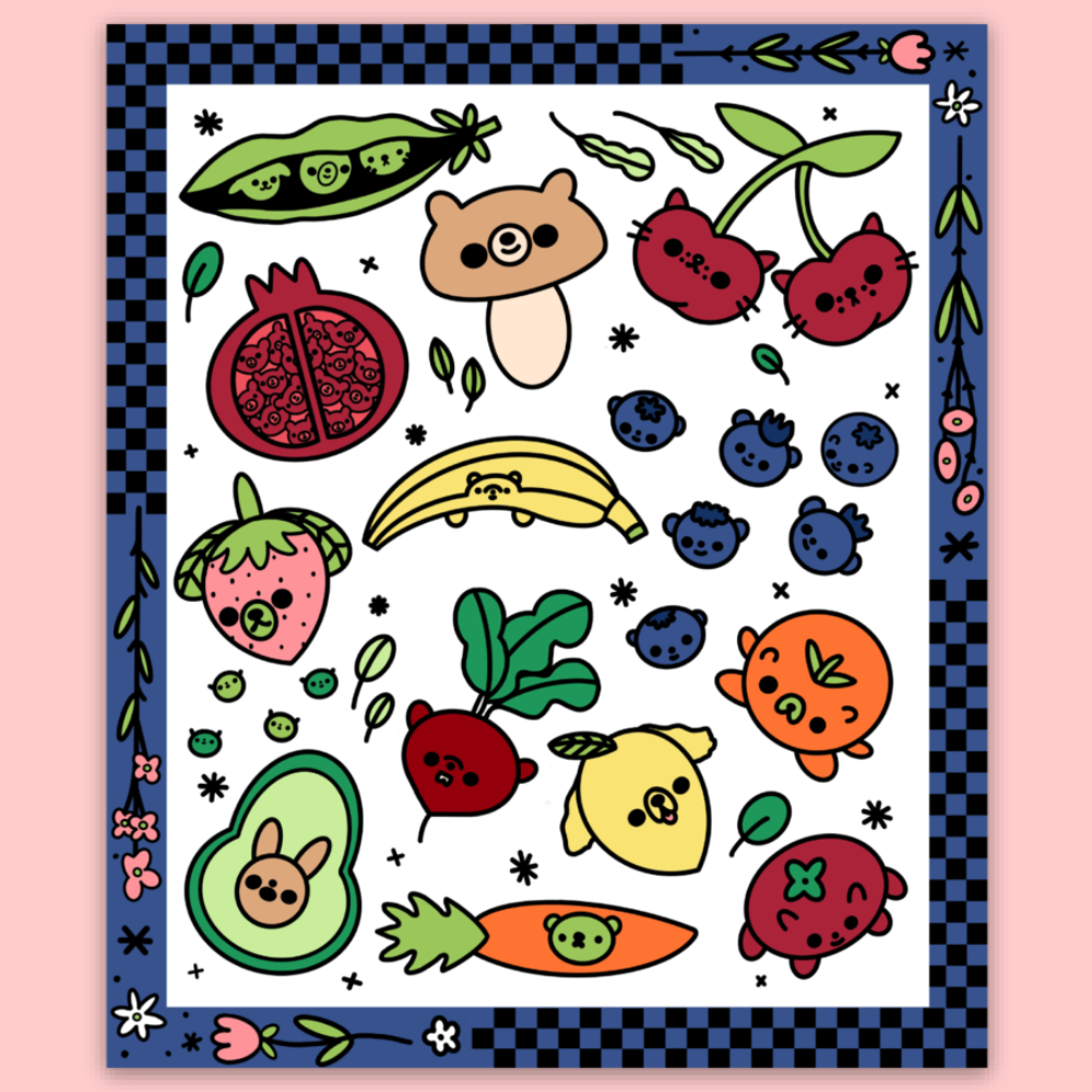 Animal Fruit Sticker