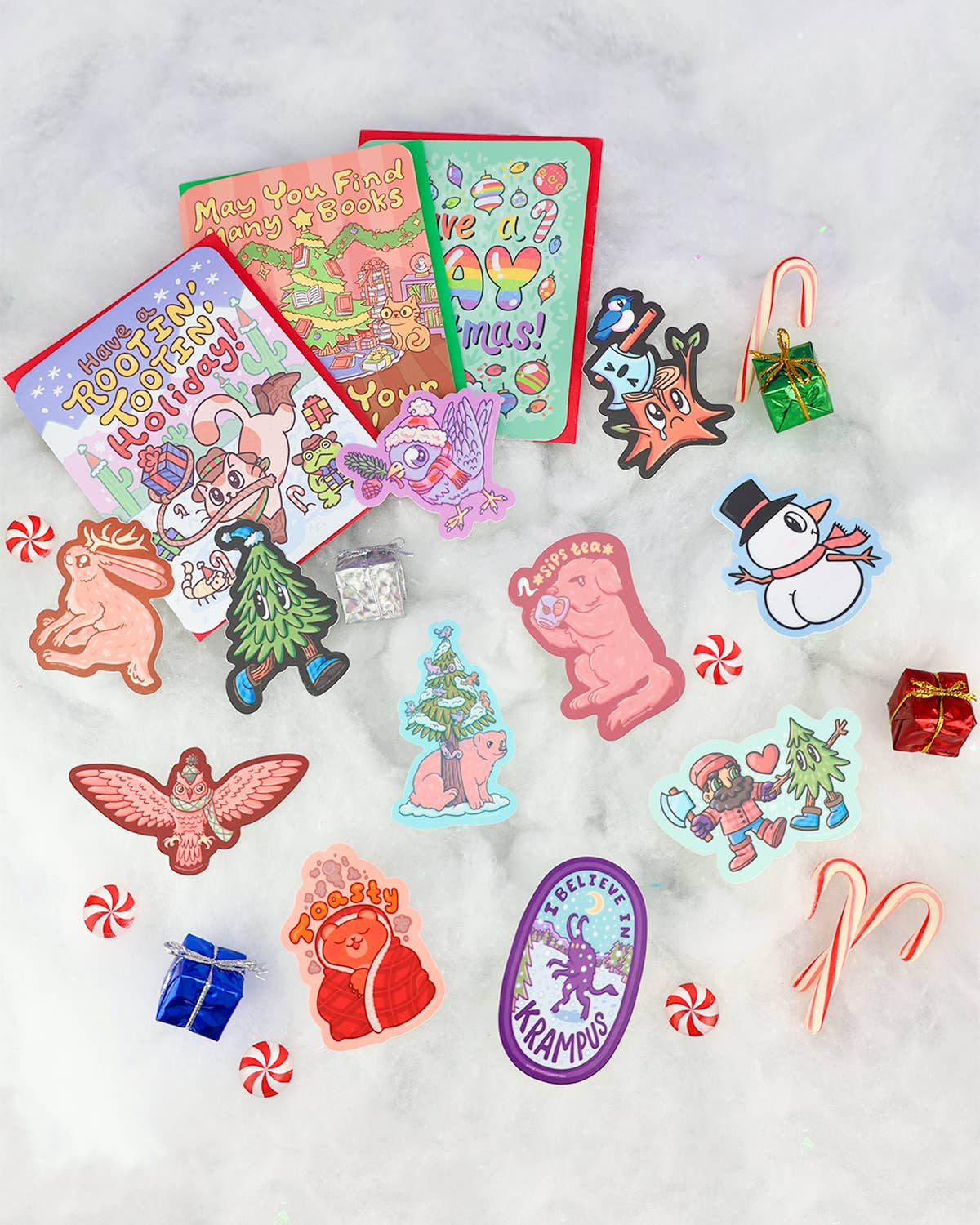 Mooning Snowman Christmas Vinyl Sticker