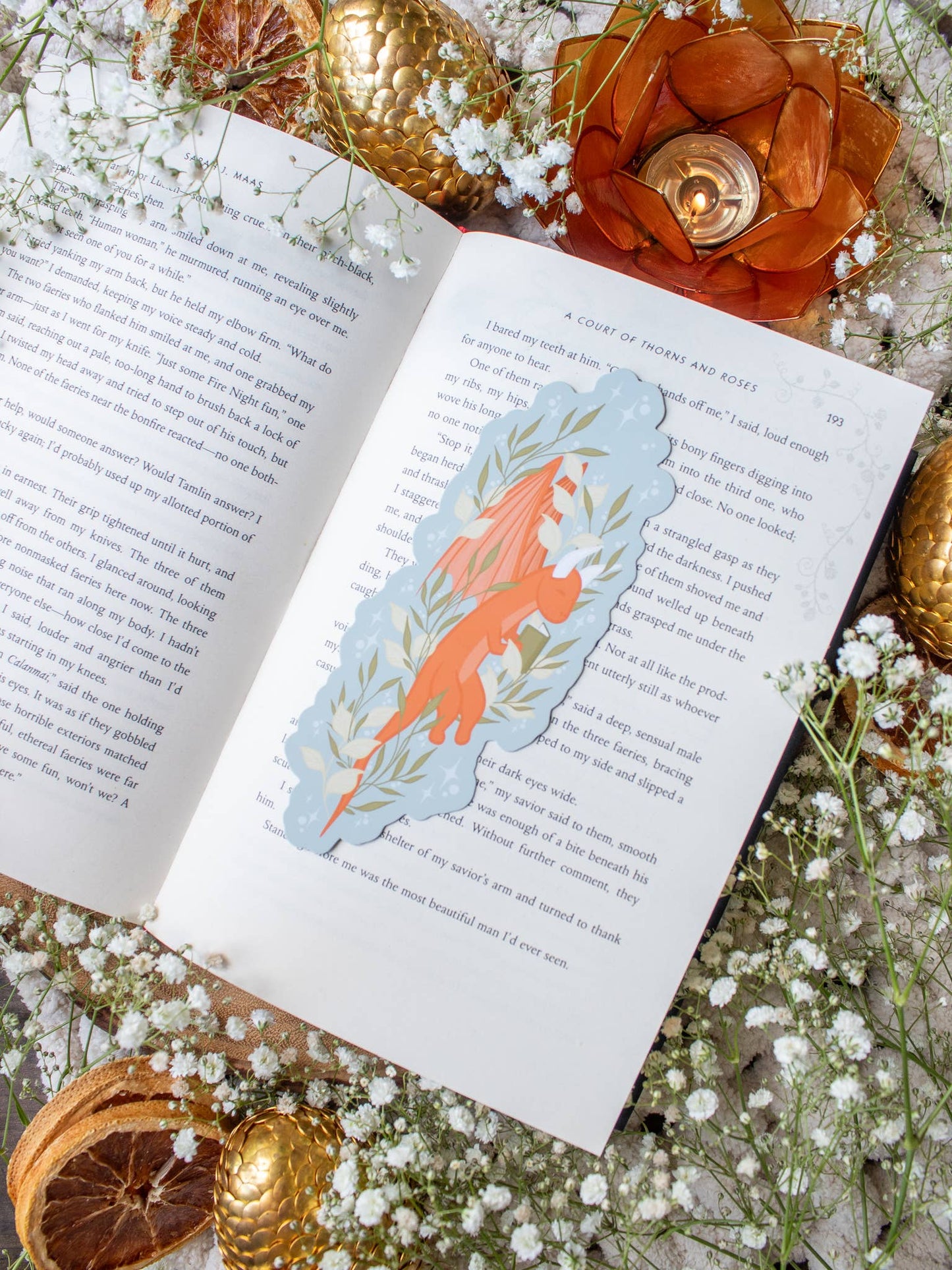 Flying Little Book Dragon Fantasy Bookmark