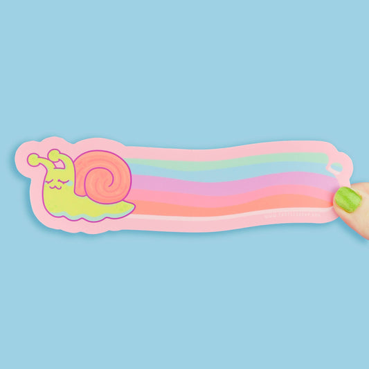 Rainbow Snail Sticker Cute Art Long Vinyl Sticker