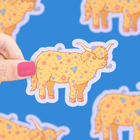Highland Cow Vinyl Sticker