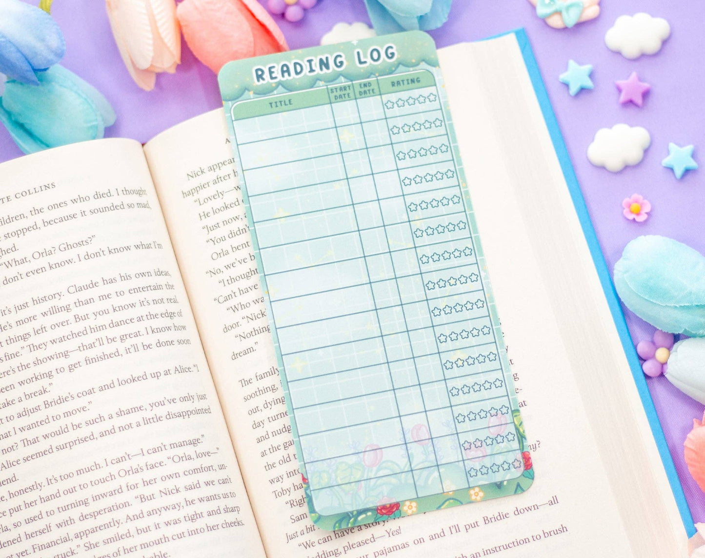 Botanical Bliss Reading Log Bookmark