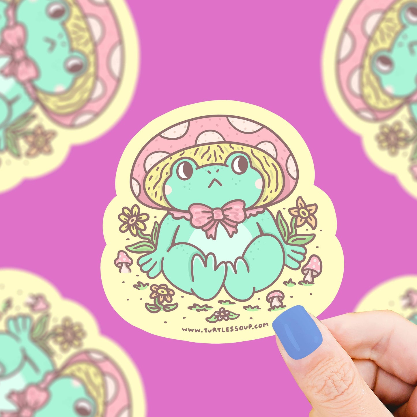 Mushroom Cap Frog Toad Vinyl Sticker