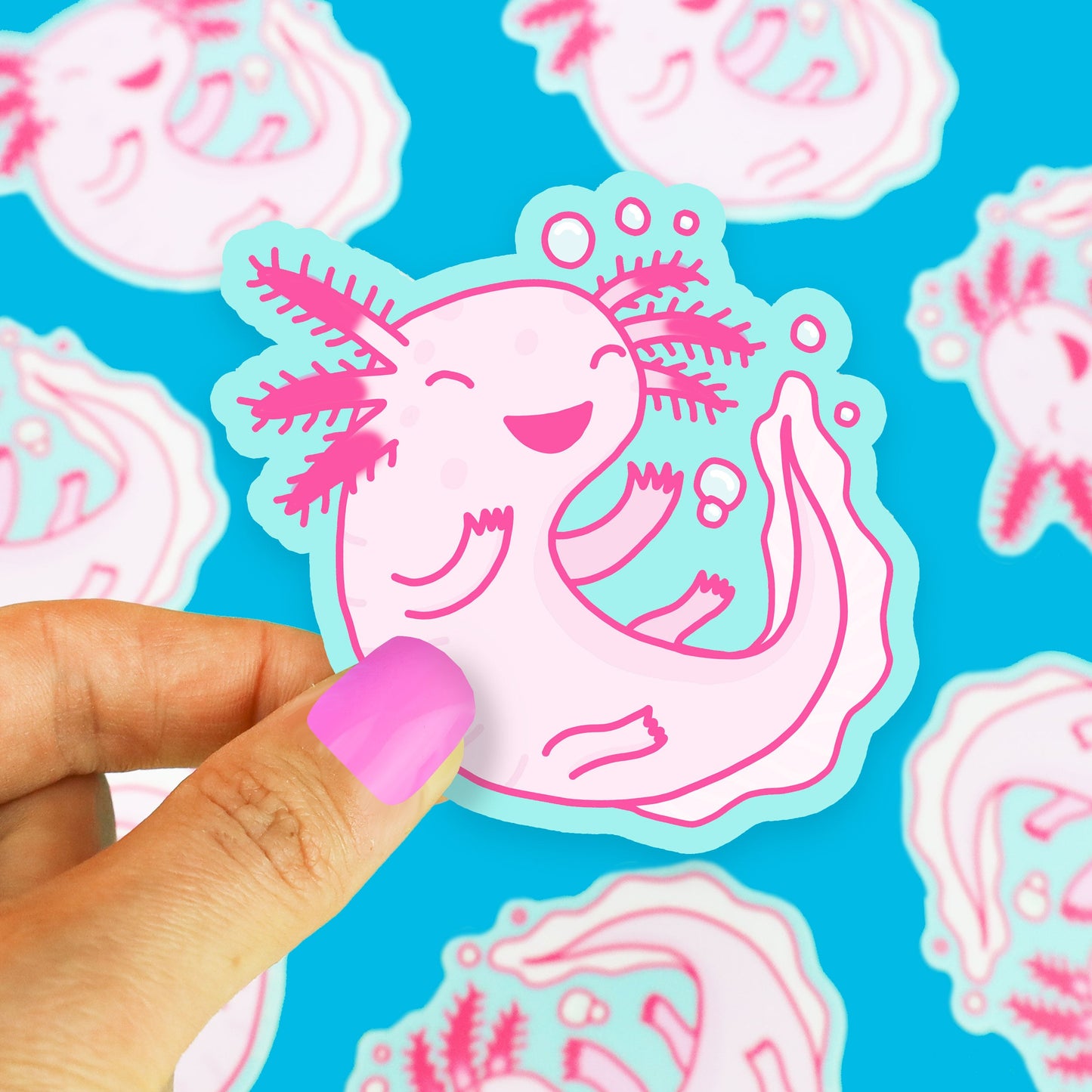 Happy Little Axolotl Vinyl Sticker