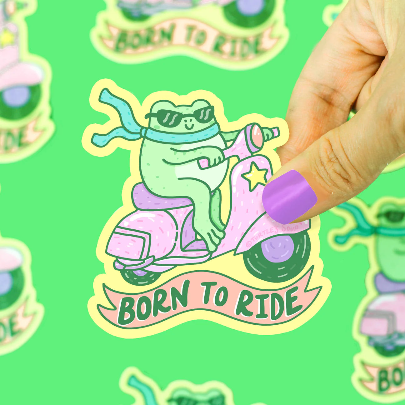 Born to Ride Toad Vinyl Sticker