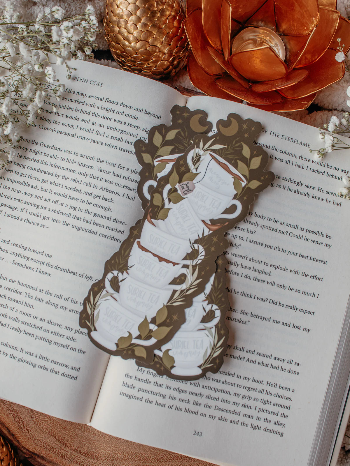 ACOTAR Suriel Tea Co Cupstack Die-Cut Bookmark