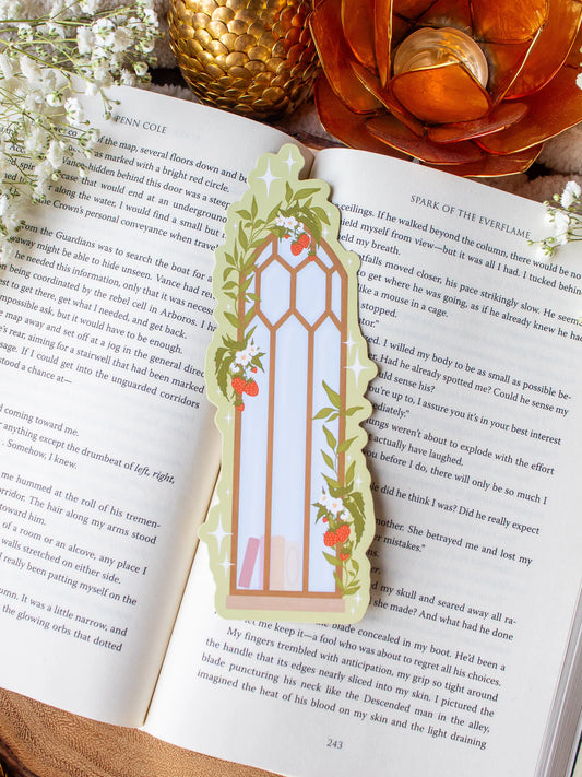 Strawberry Arched Window Die-Cut Bookmark