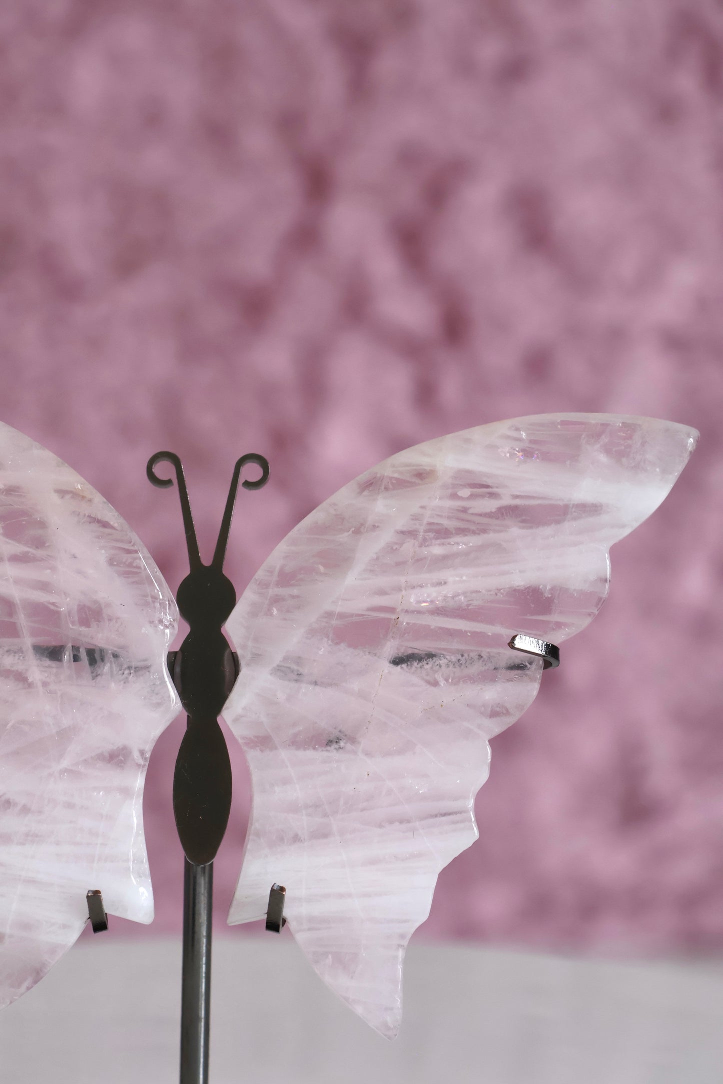 Butterfly Wings - Rose Quartz (L)