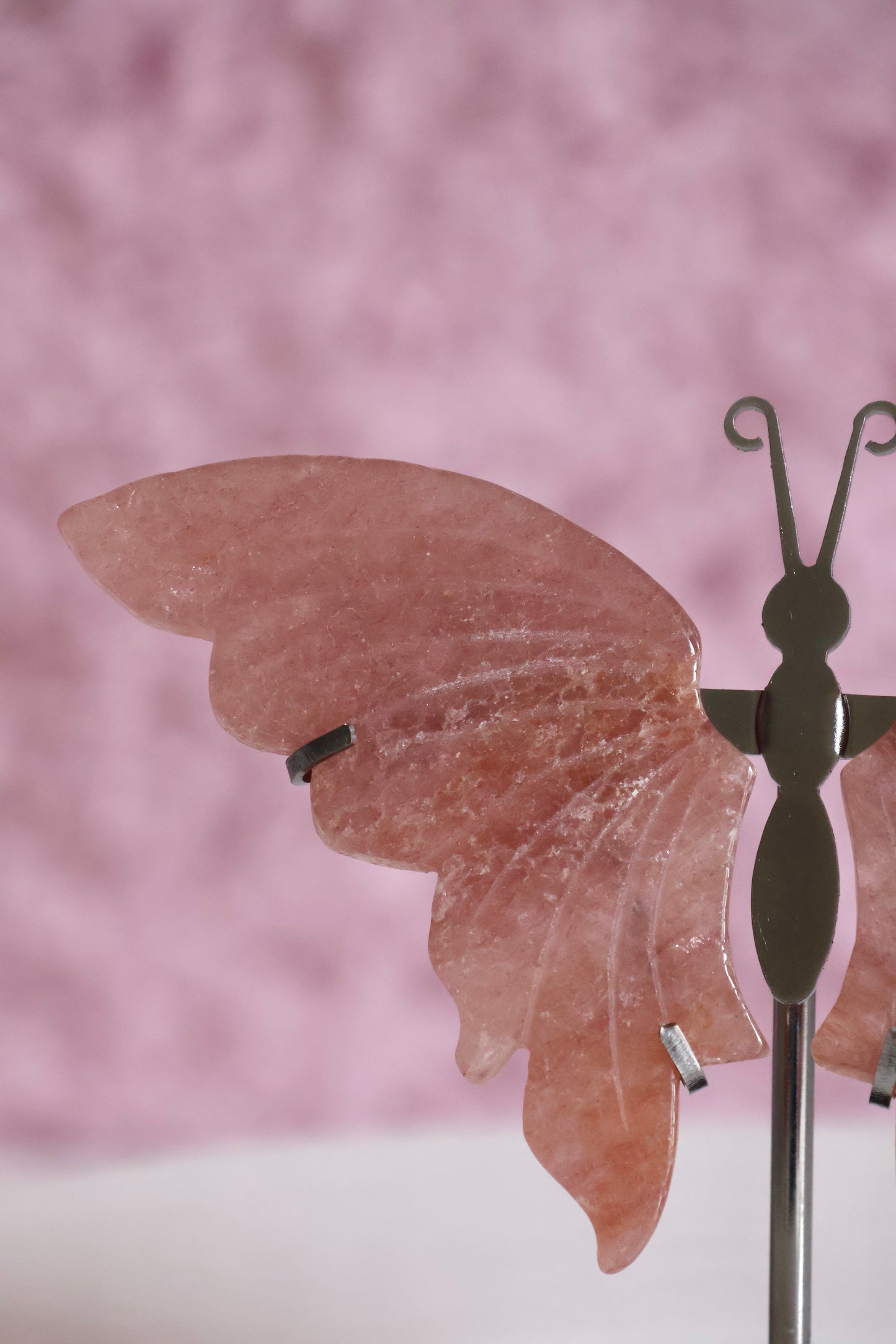 Butterfly Wings - Strawberry Quartz (Q)