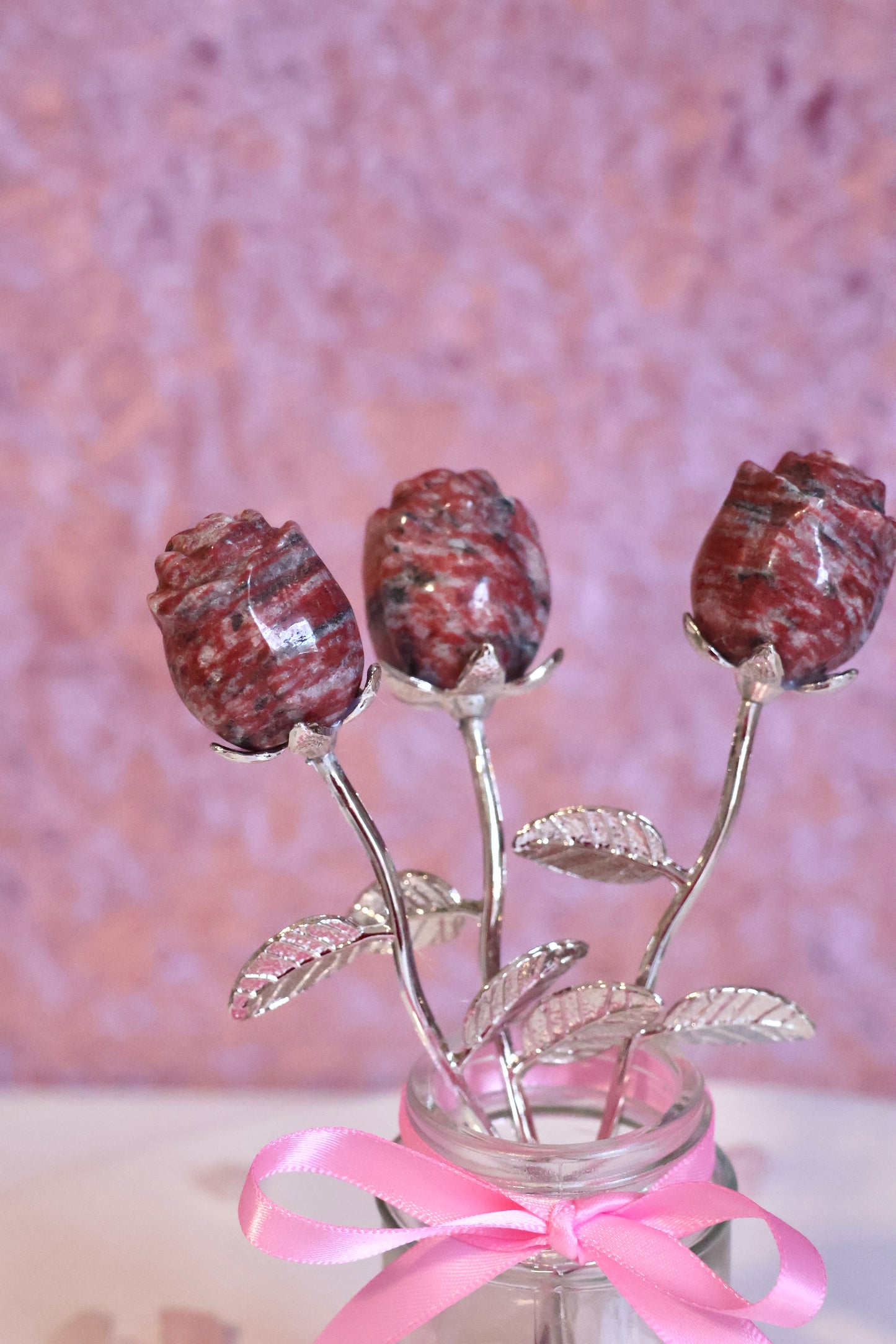 Red Jasper Rose - Silver