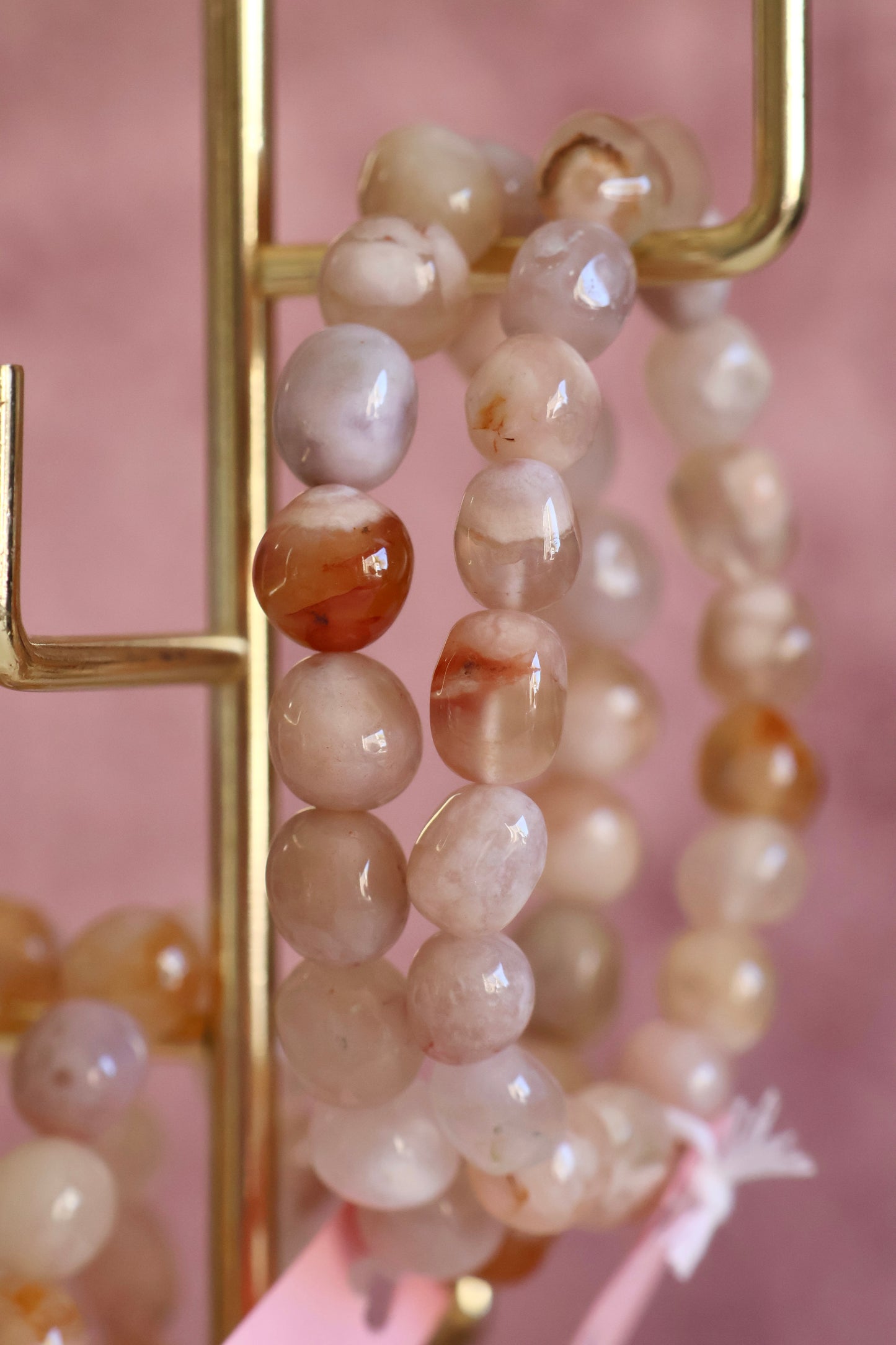 Flower Agate Bead Bracelet