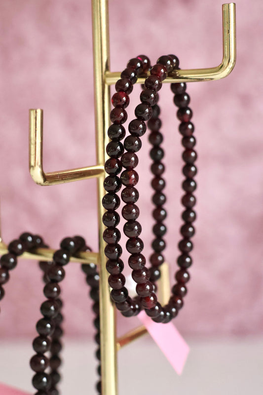 Garnet Bead Bracelet