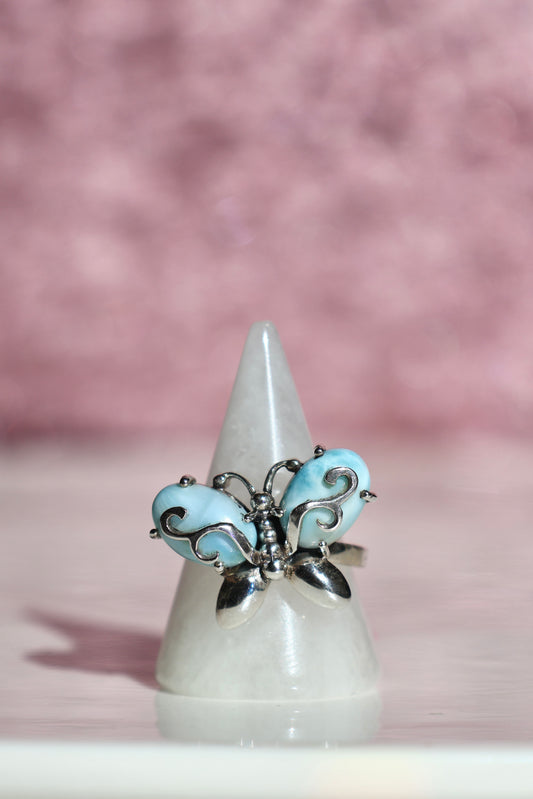 Larimar Butterfly Ring - Size 8