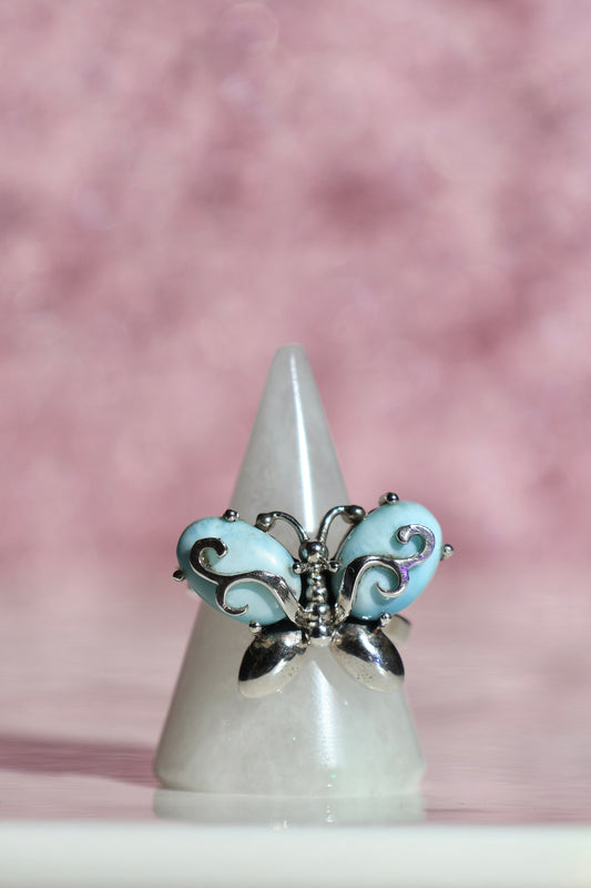 Larimar Butterfly Ring - Size 8