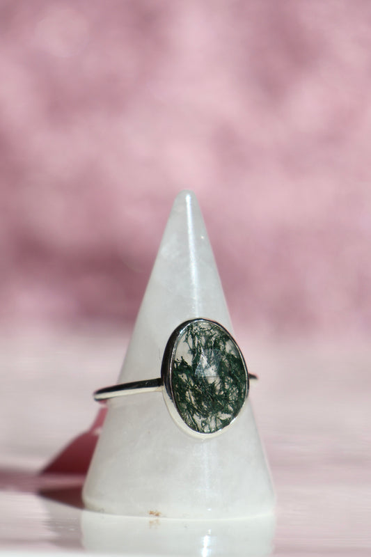 Moss Agate Ring - Size 8.5