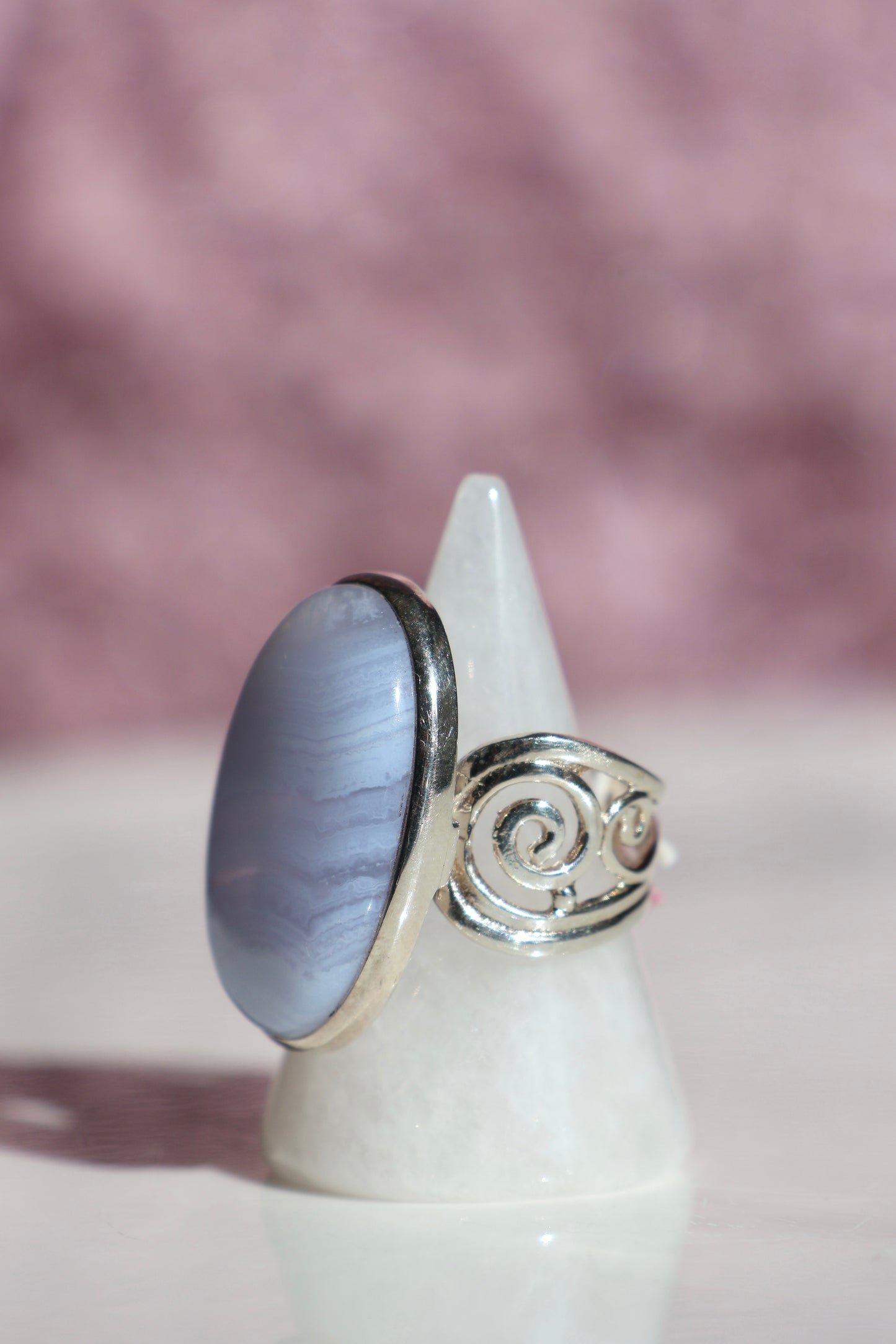 Blue Lace Agate Ring - Size 7