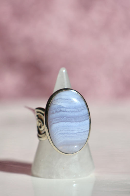 Blue Lace Agate Ring - Size 7