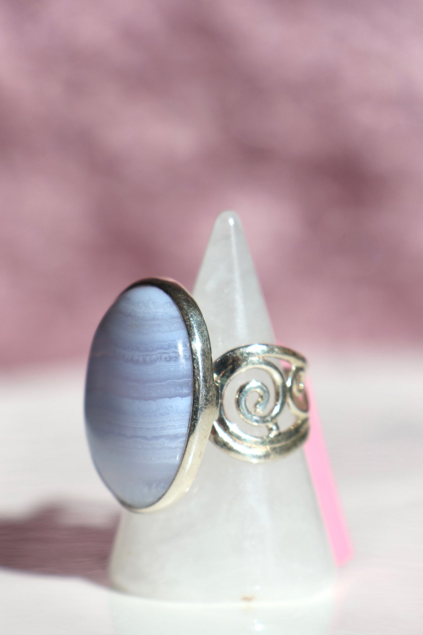 Blue Lace Agate Ring - Size 7