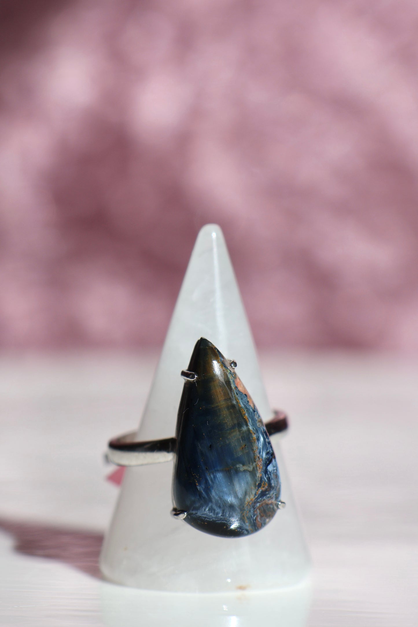 Blue Tiger's Eye Ring - Size 9