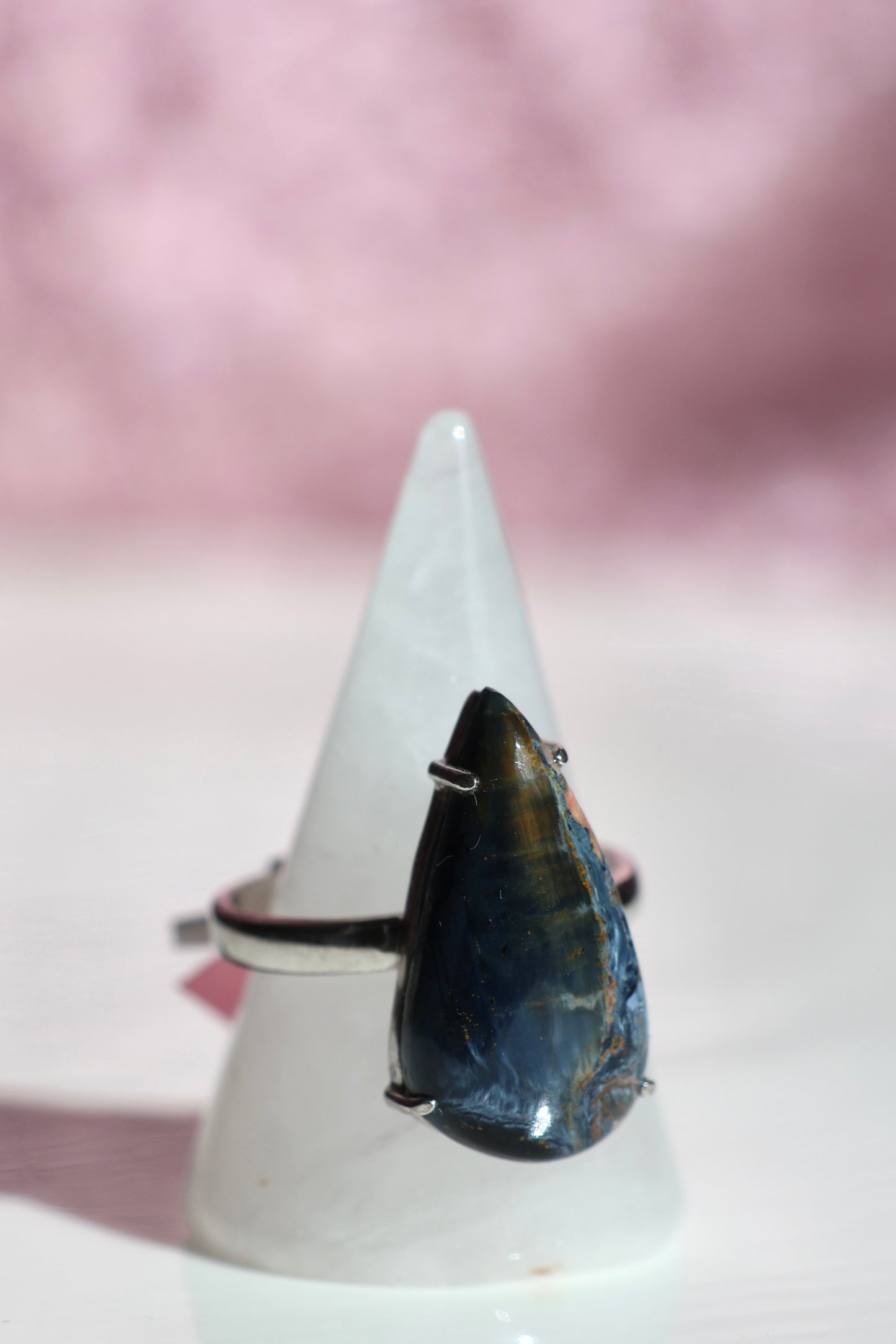 Blue Tiger's Eye Ring - Size 9