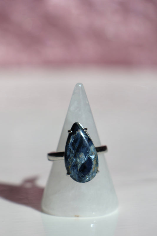 Blue Tiger's Eye Ring - Size 7