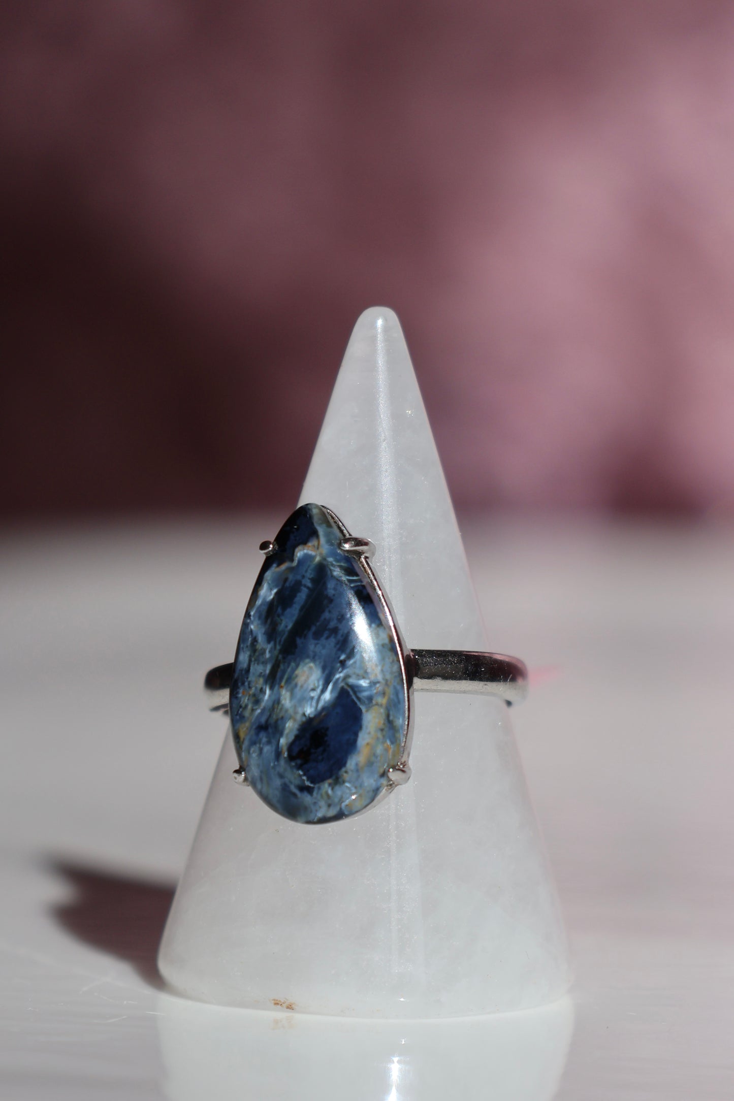 Blue Tiger's Eye Ring - Size 7