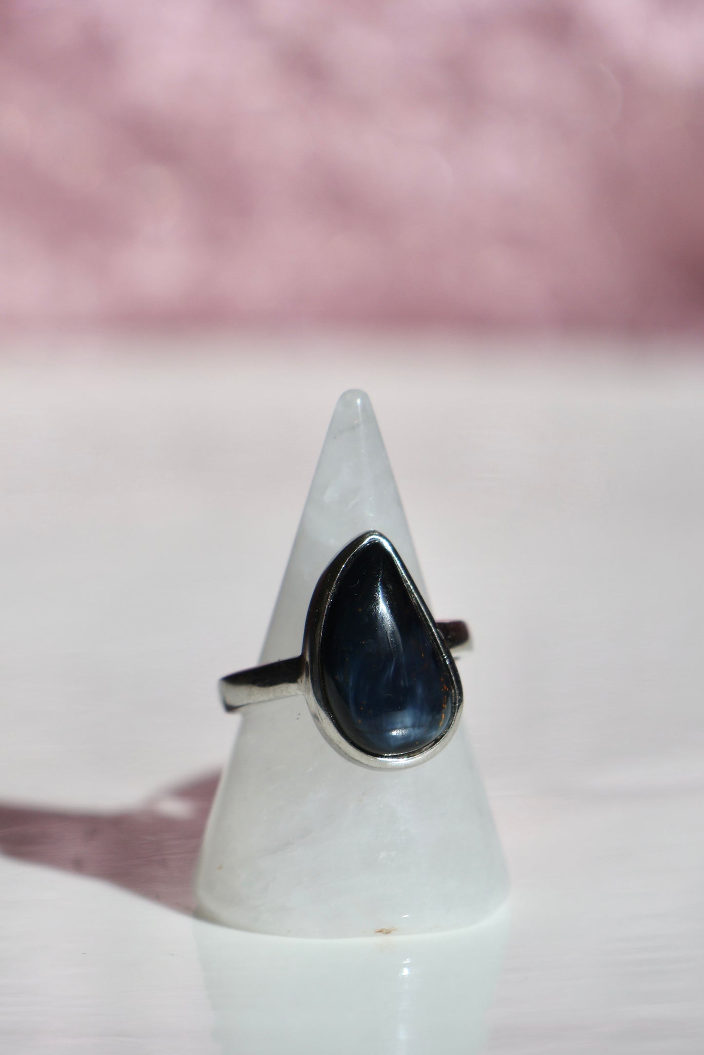 Blue Tiger's Eye Ring - Size 7.5