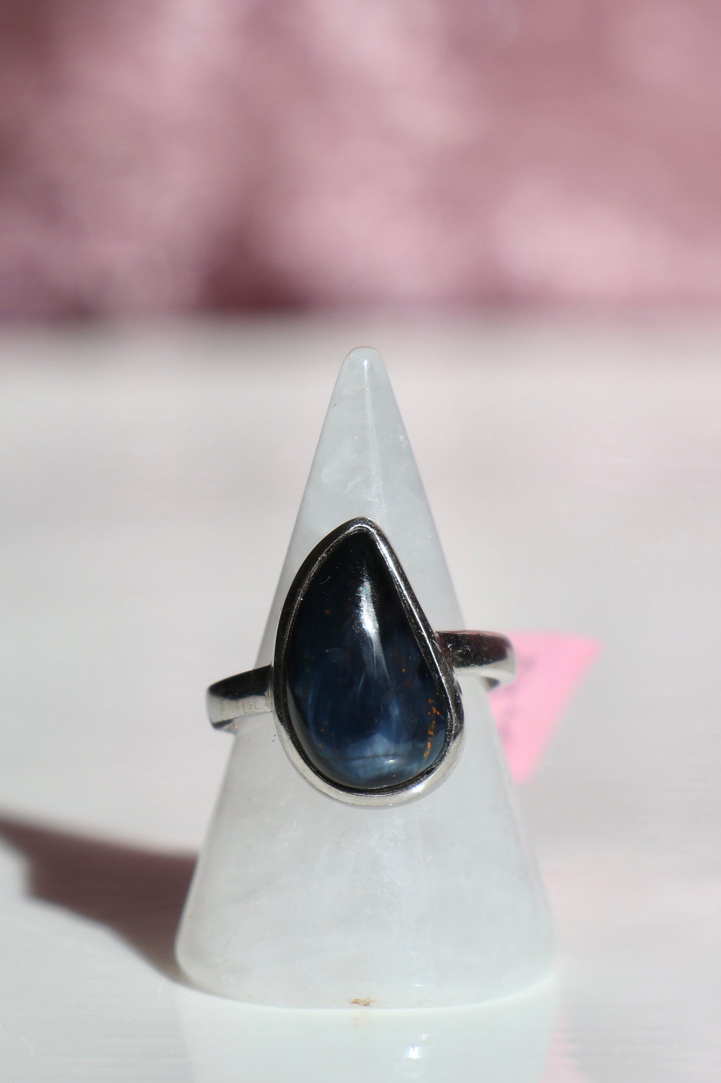 Blue Tiger's Eye Ring - Size 7.5