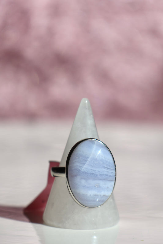 Blue Lace Agate Ring - Size 7