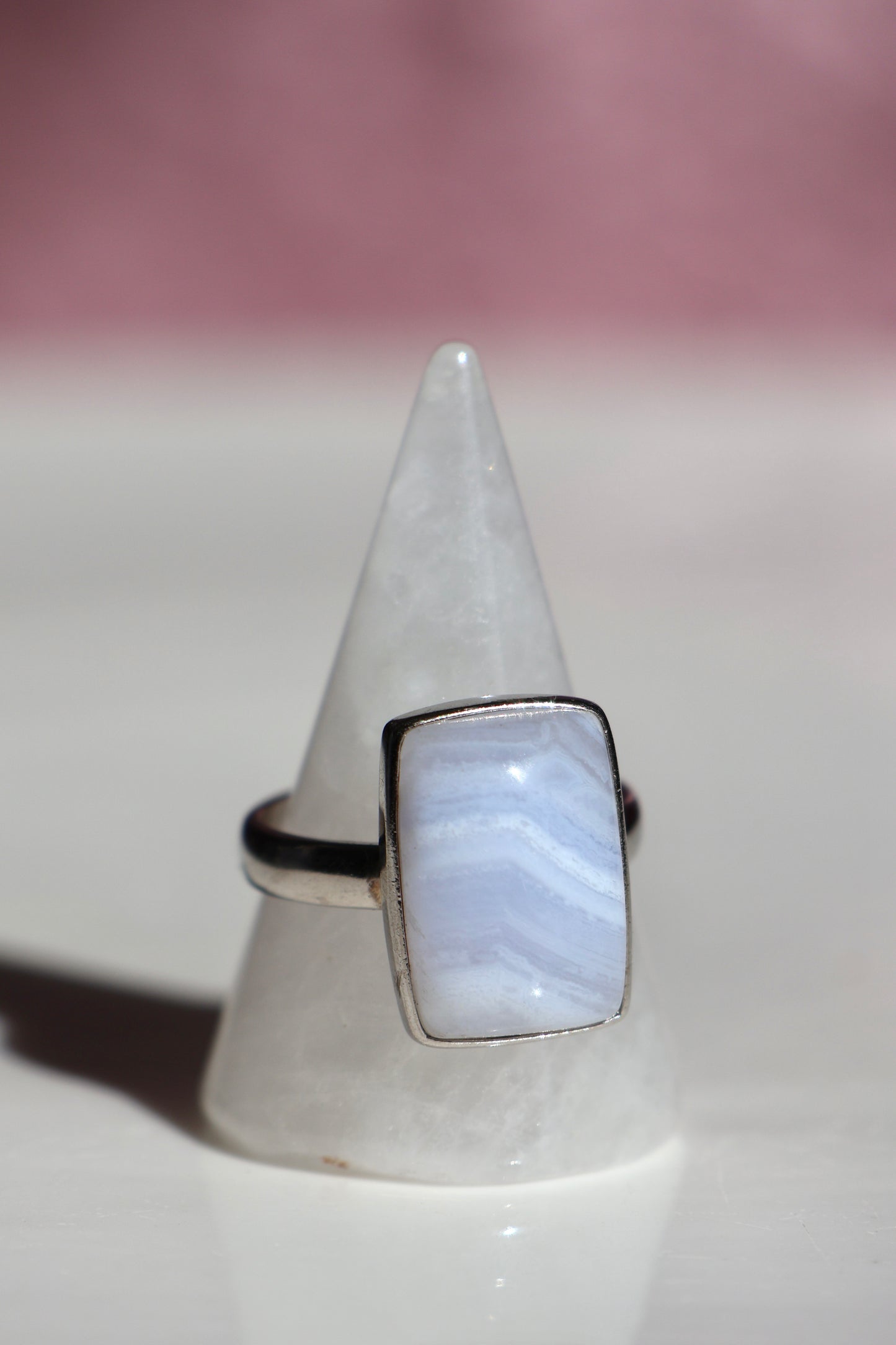 Blue Lace Agate Ring - Size 8