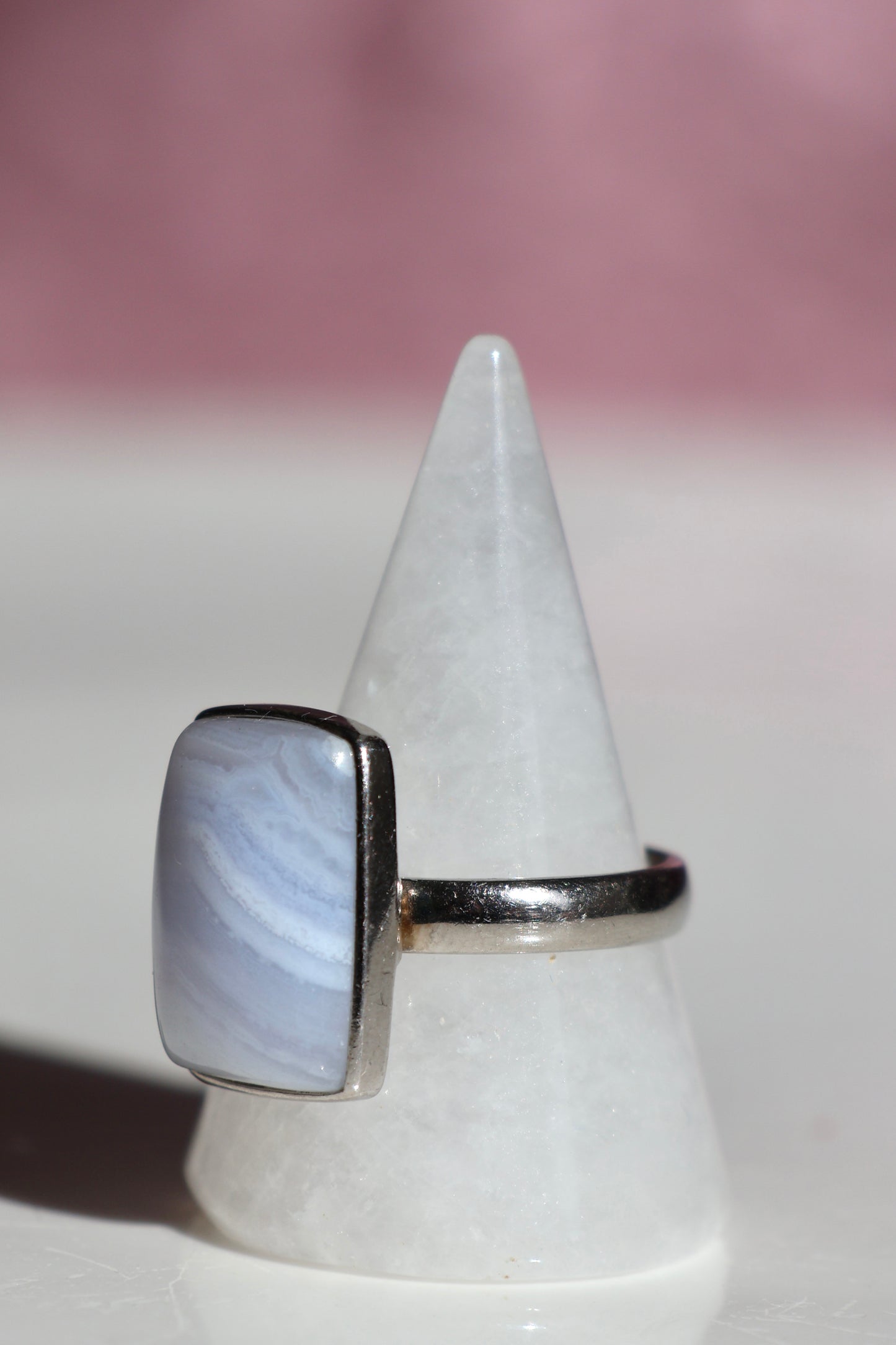 Blue Lace Agate Ring - Size 8