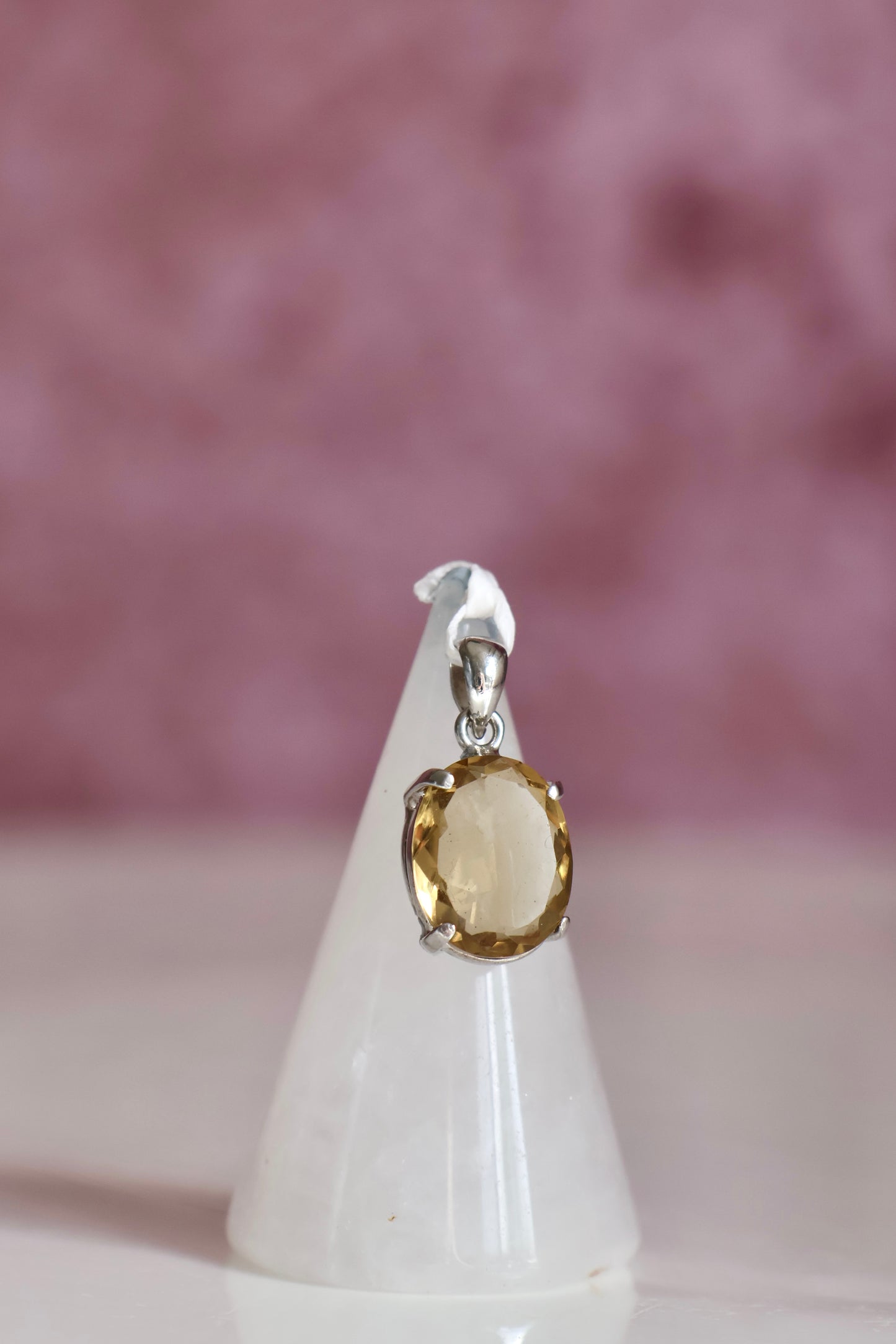 Faceted Natural Citrine Pendant 001