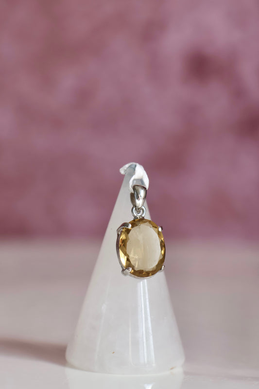 Faceted Natural Citrine Pendant 001