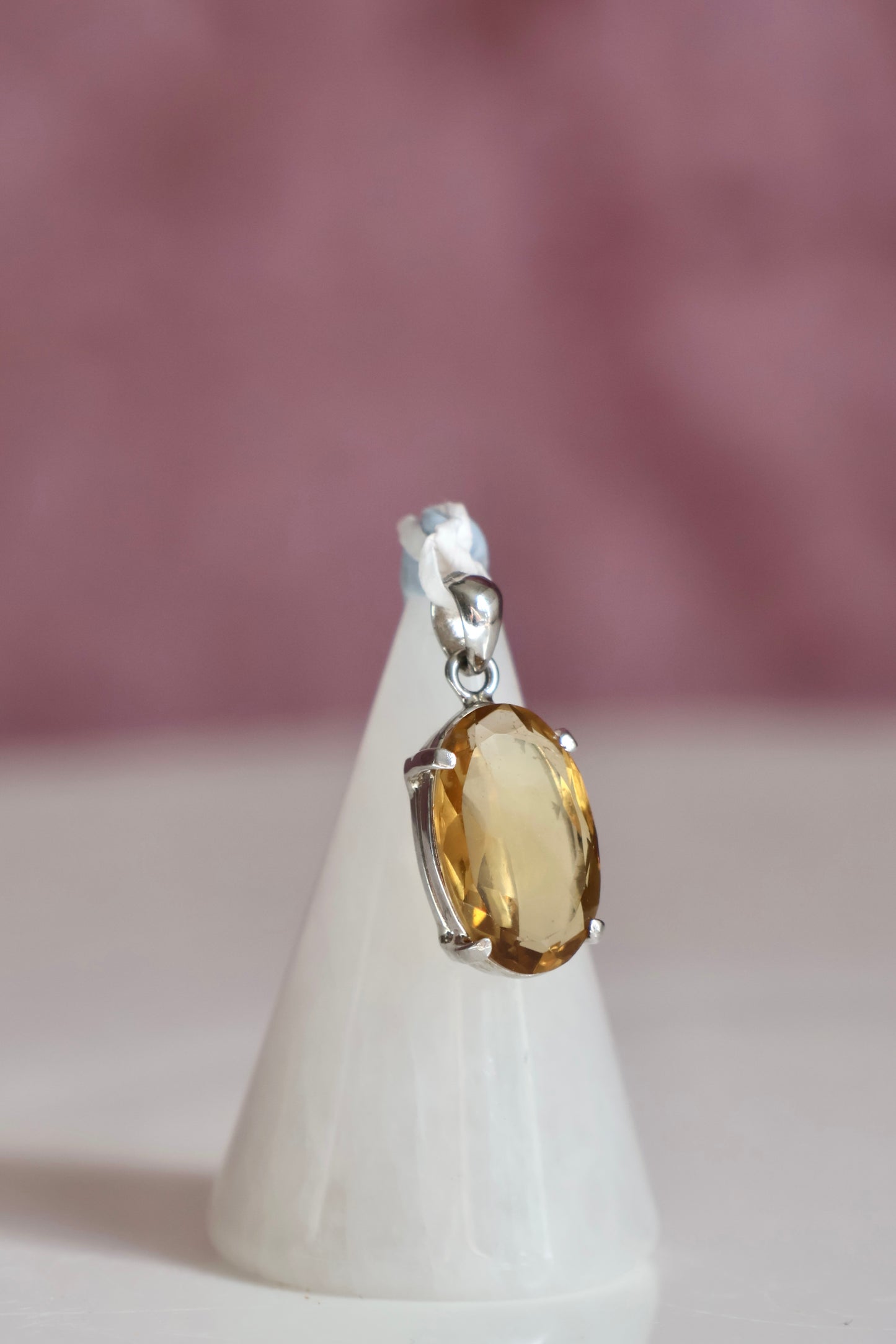 Faceted Natural Citrine Pendant 002