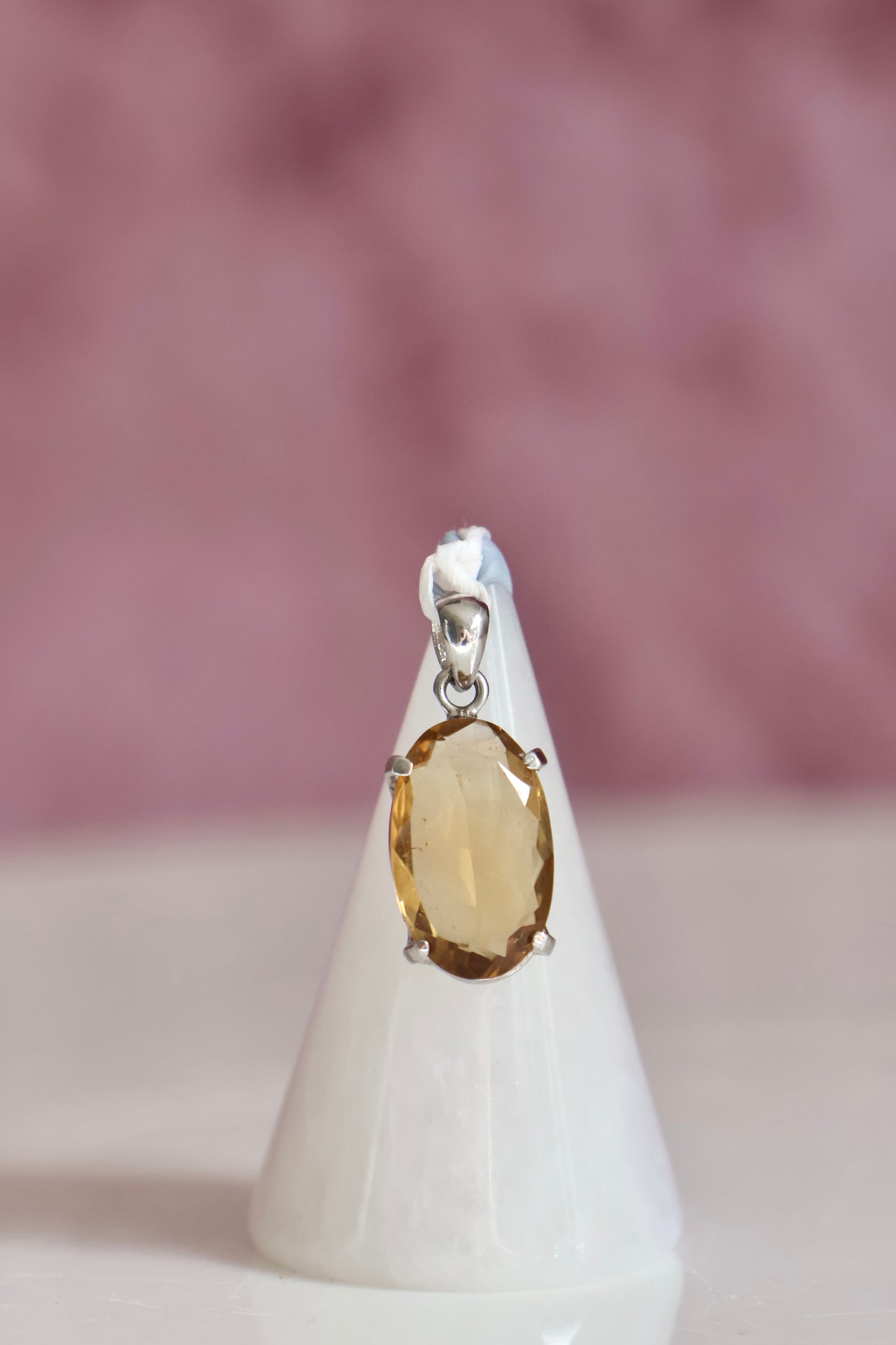 Faceted Natural Citrine Pendant 002