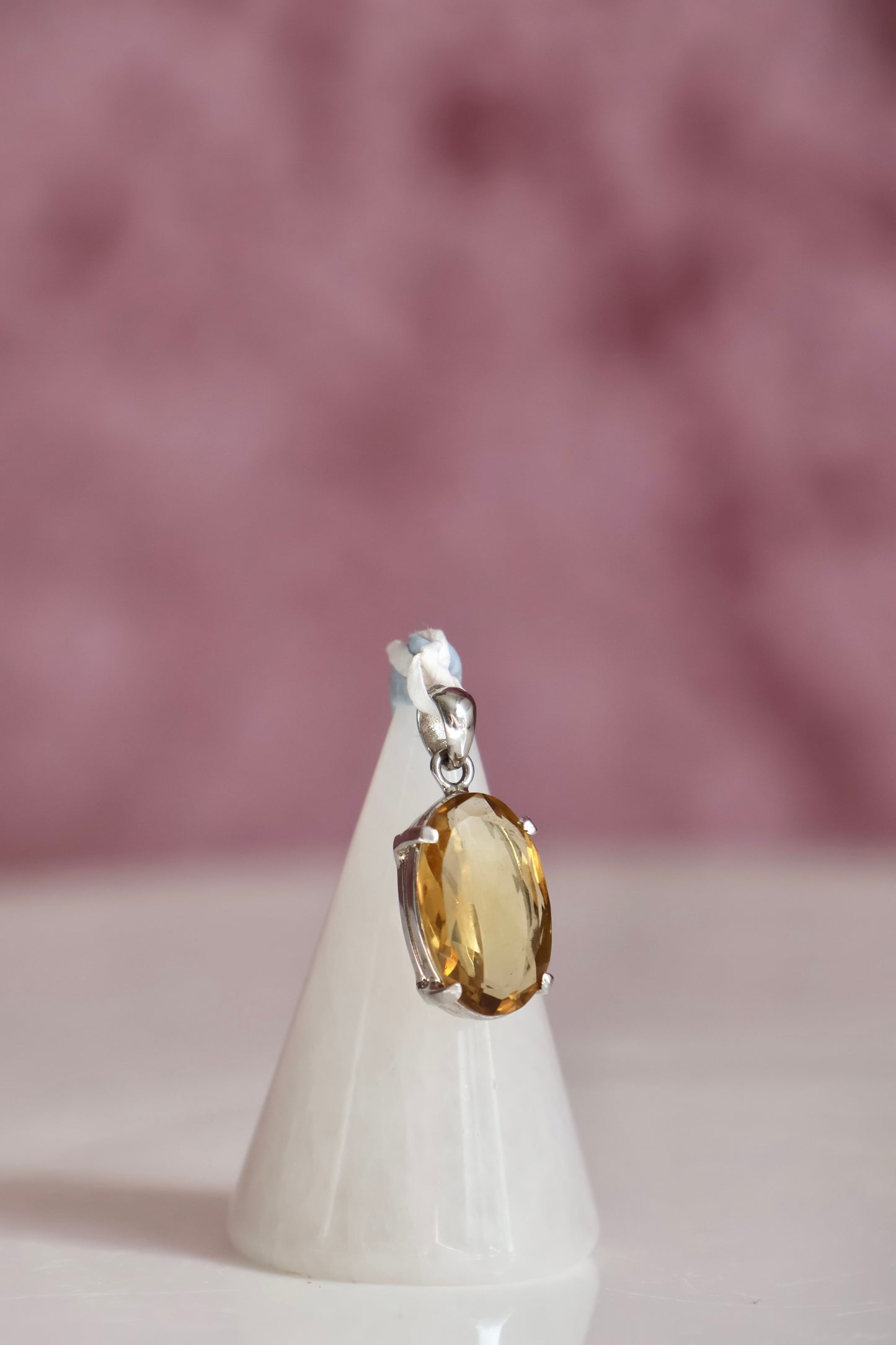 Faceted Natural Citrine Pendant 002