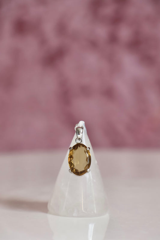 Faceted Natural Citrine Pendant 003